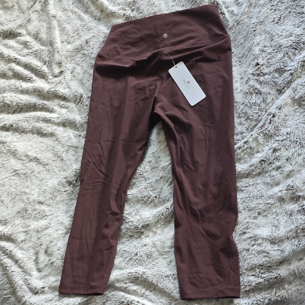 CRZ YOGA Capri Nakedfeel 21" Taupe Large/12 NWT Butterysoft W/Hidden Pocket
